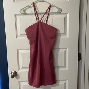 Pink Cross Neck Slip Dress